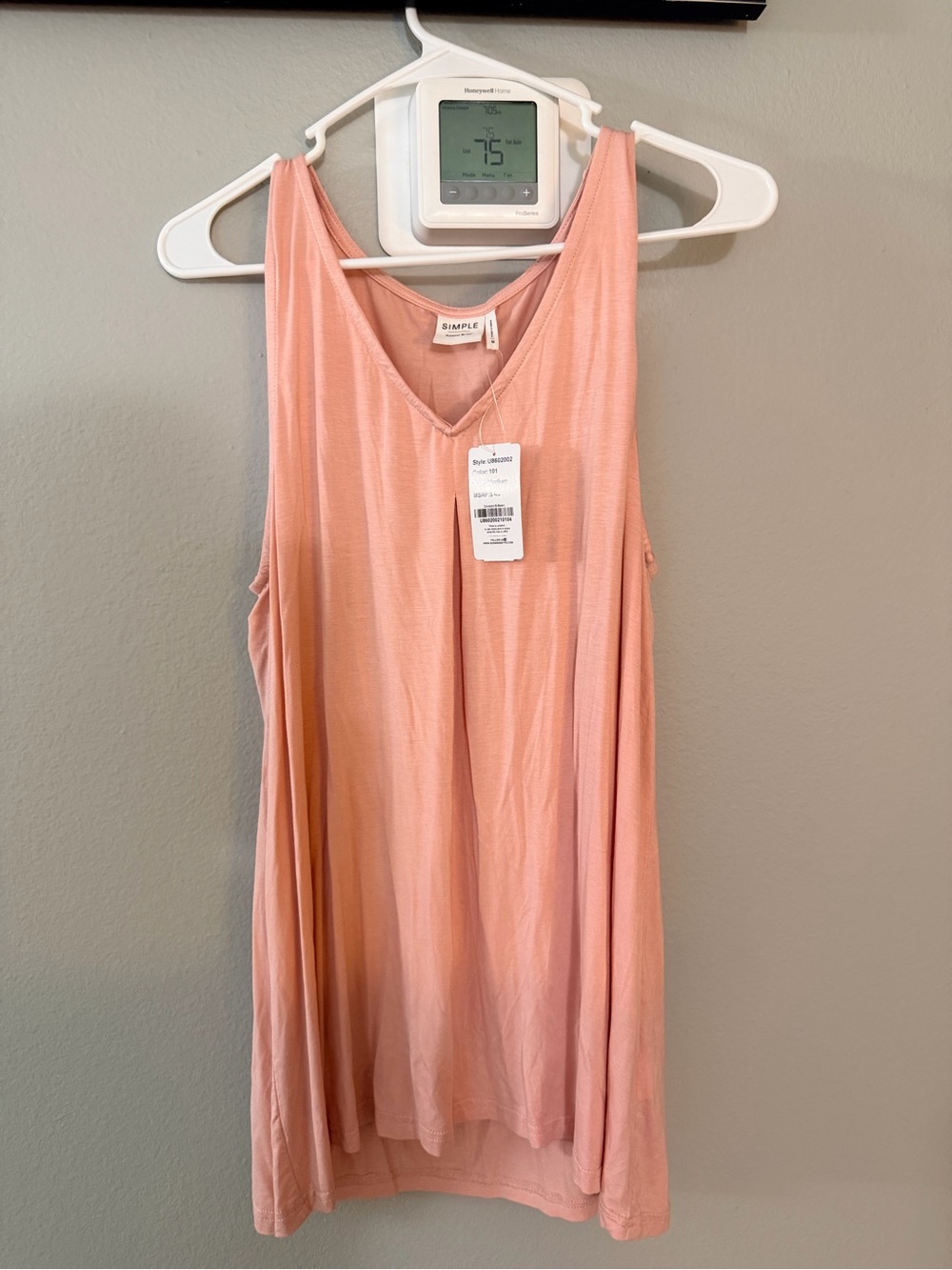 Simple Blush V-Neck Swing Tank